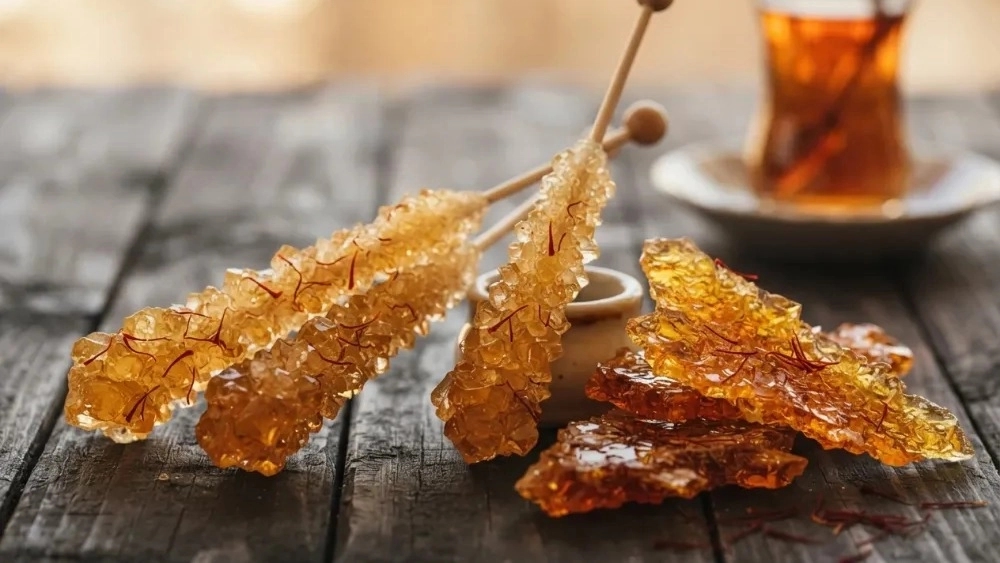 تولیدکننده انواع نبات شاخه ای، چوبی و تخت زعفرانی